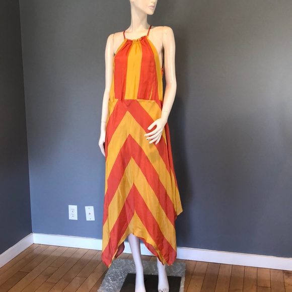 NWOt APiece Apart Silk Maxi Halter Dress Sz 4 - Picture 10 of 13